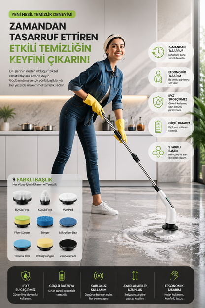 Elektrikli Döner Temizlik Fırçası